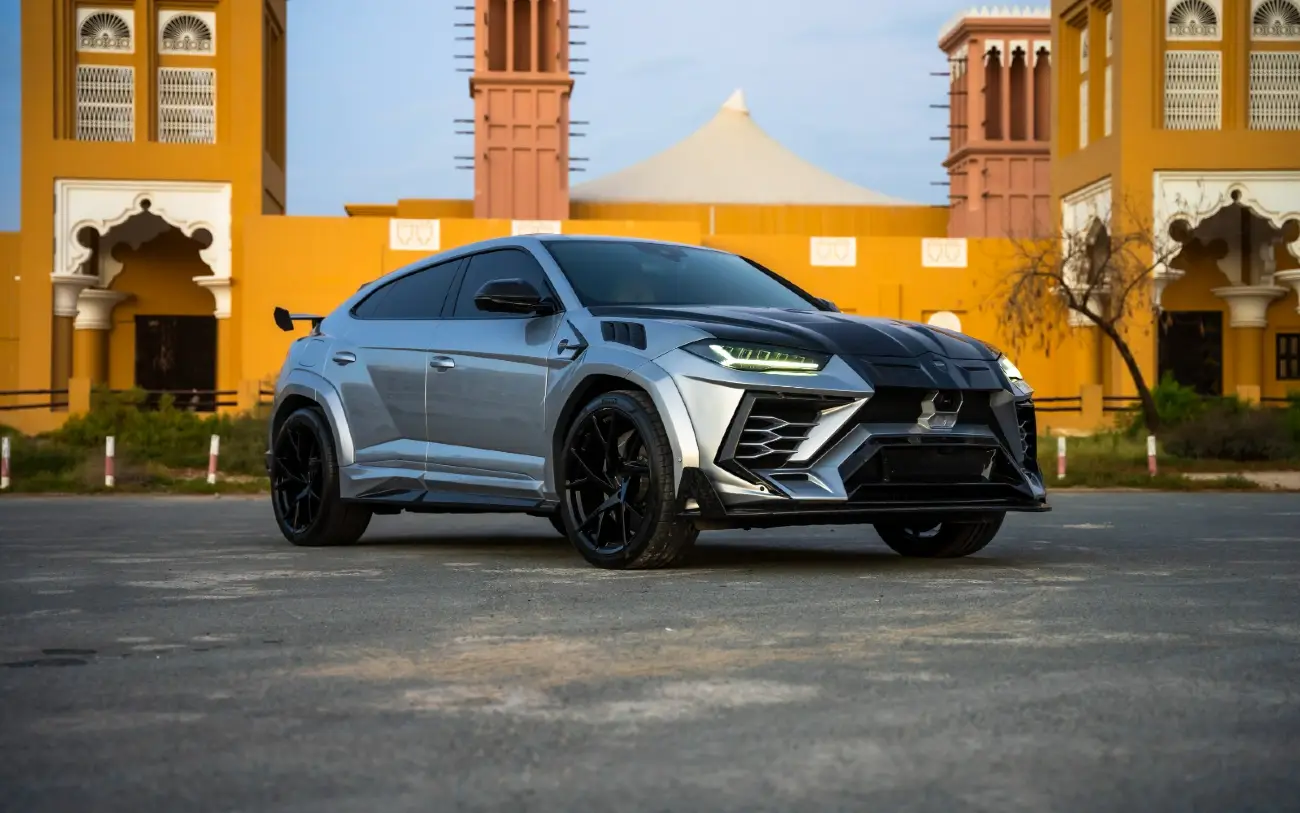 Lamborghini Urus parked at Dubai Marina – available for daily rental